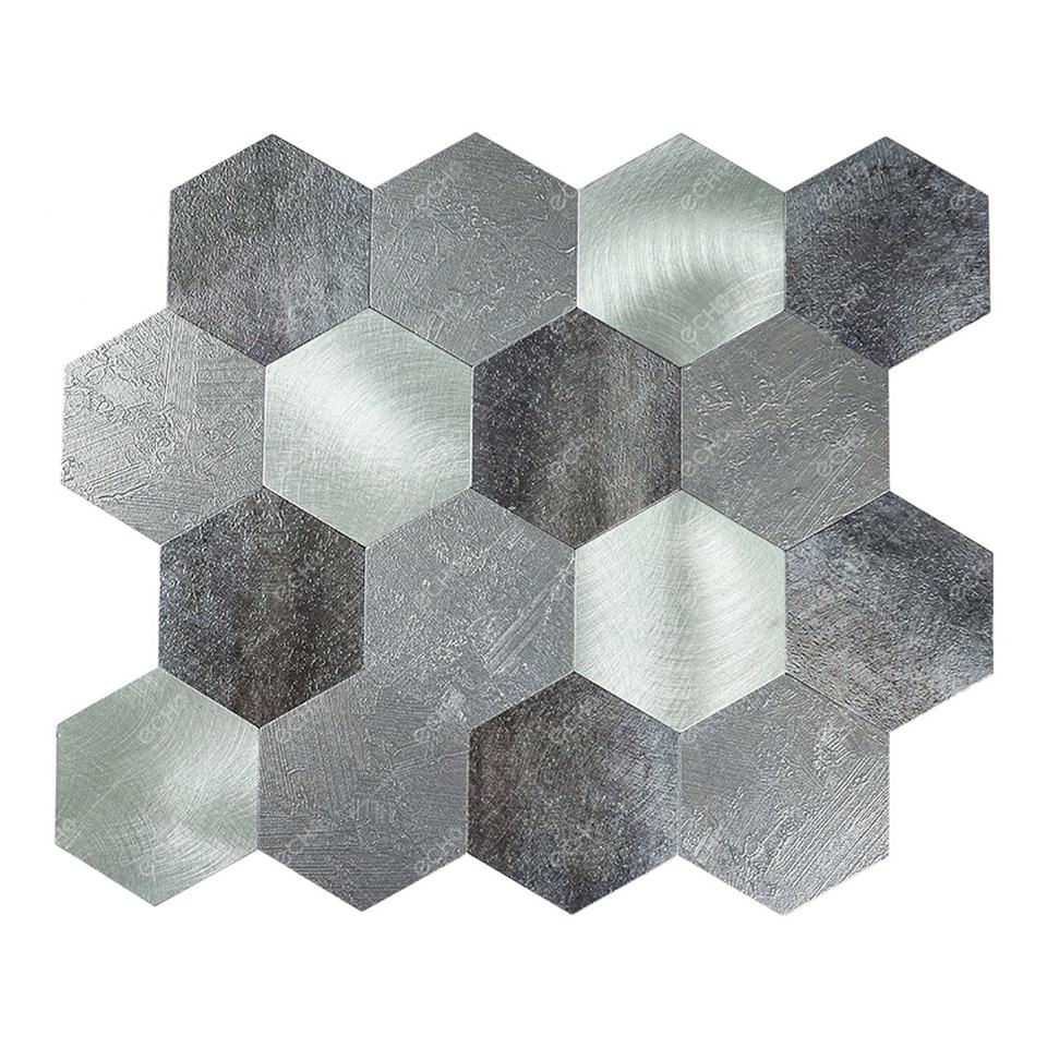 Gạch Mosaic Nhôm Lục Giác Bóc Dán Dễ Lắp Đặt Không Vữa Không Bừa Bộn