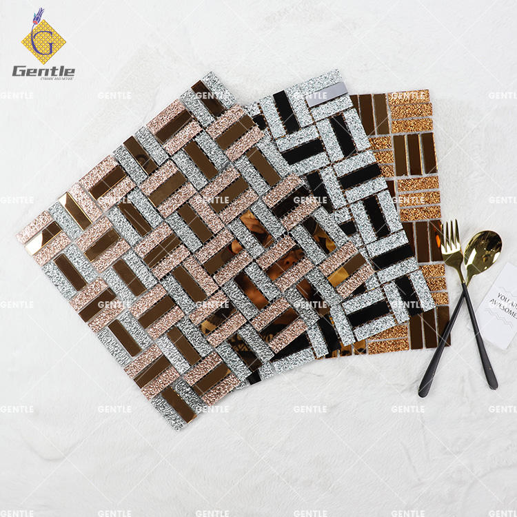 Gạch Mosaic Kính Gương Lấp Lánh Dạng Gạch Pha Lê Mờ Ốp Tường Giá Rẻ