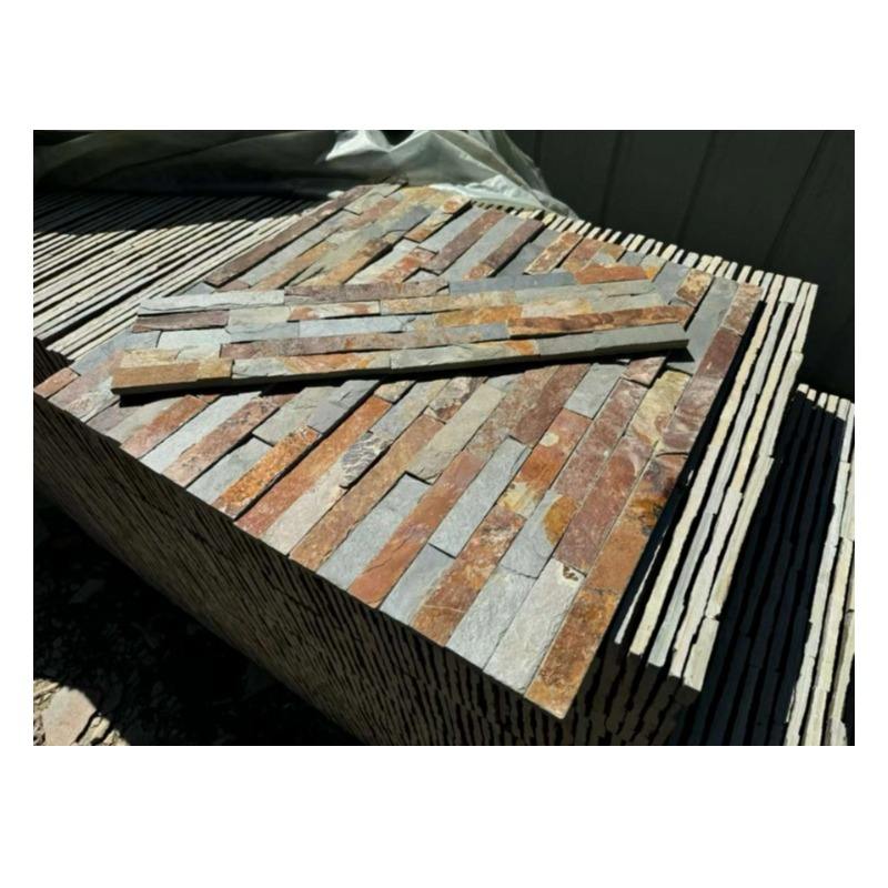 Xả kho nhà máy 2024 Tấm ốp đá veneer đá phiến xếp lớp Kích thước tùy chỉnh Ngoại thất mặt tiền đá vôi tự nhiên