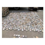 Đá Phiến Chẻ Tự Nhiên Dạng Lưới Lát Sân Kiểu Đá Cuội, Hỗn Hợp Cổ Điển Màu Cà Phê Dùng Ngoài Trời