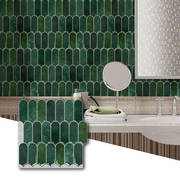 Gạch Mosaic Dải PVC Màu Xanh Lá Tự Dán Dễ Lắp Đặt Cho Ốp Bếp
