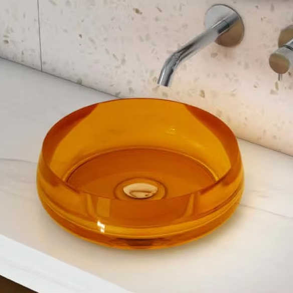 Chậu rửa mặt bằng nhựa acrylic pha lê epoxy trong suốt cao cấp