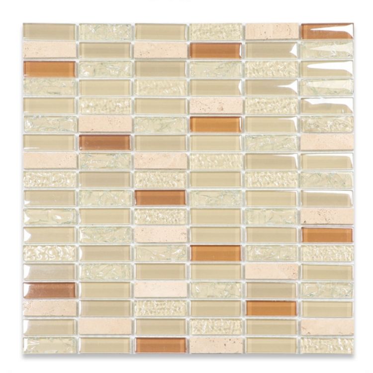 Gạch mosaic vuông kính pha lê màu trang trí hình chữ nhật cho phòng khách và bếp