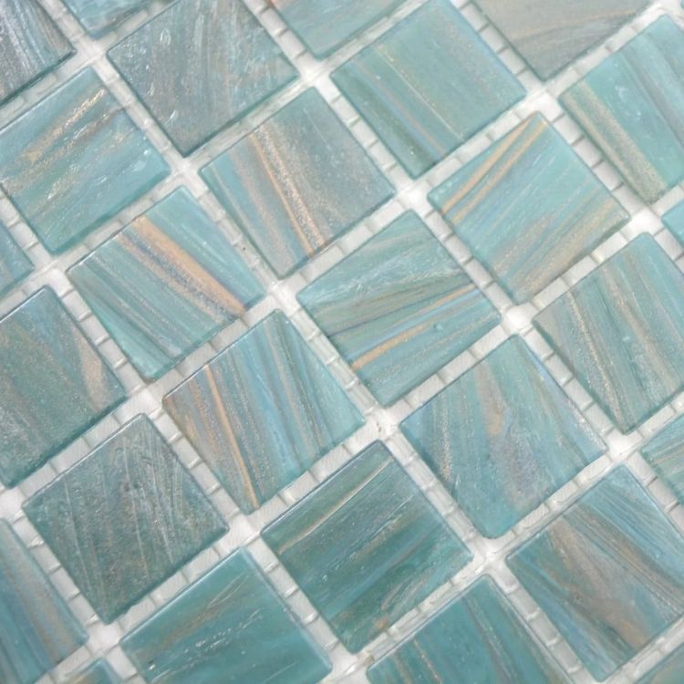 Bán Trực Tiếp Từ Nhà Sản Xuất Gạch Mosaic Kính Pha Lê Mới Màu Xanh Lam Cho Tường Nền Phòng Tắm