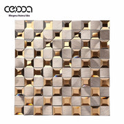 Gạch Chống Trượt Mosaic Kính Sứ Vàng Mạ Bạc Sang Trọng Châu Âu, Tường Nền Hiện Đại Cho KTV, Sảnh Khách Sạn, Quầy Bar