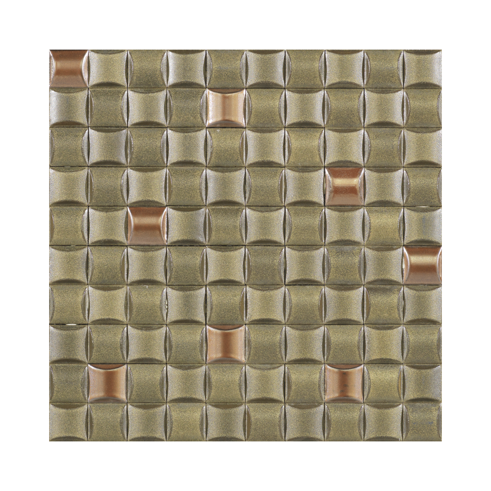 Chất lượng cao cấp Thỏ Trắng 30.4x30.4mm Dày 9mm Gạch Mosaic Gốm sứ Men pha lê ánh kim Chống trượt Bền Phòng tắm hiện đại