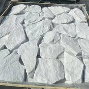 Đá ốp sa thạch trắng tự nhiên dạng đá rời dùng cho gạch ngoại thất, đá mặt tiền tự nhiên
