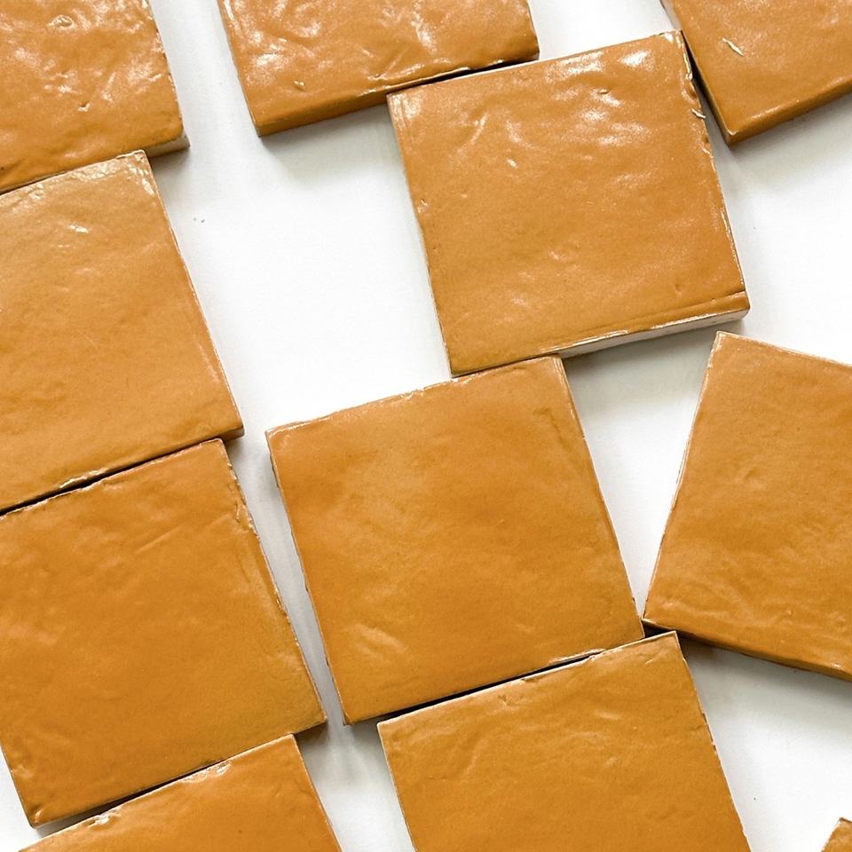 Gạch ốp tường thủ công Ma-rốc màu cam phong cách retro, kiểu gạch truyền thống sang trọng