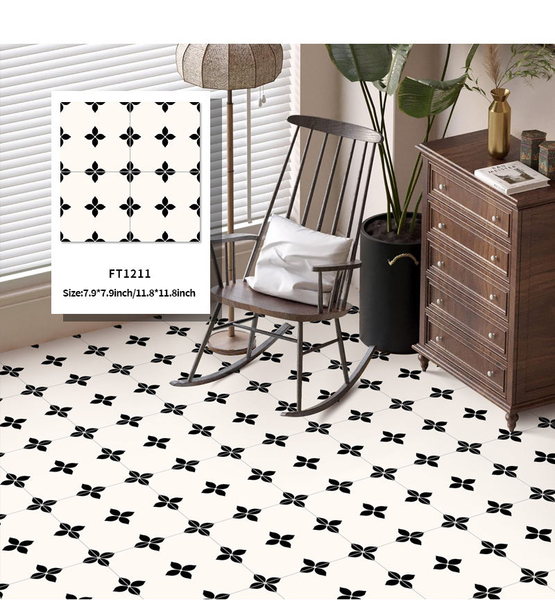 Gạch Dán Sàn Vinyl Chống Nước Họa Tiết Bàn Cờ