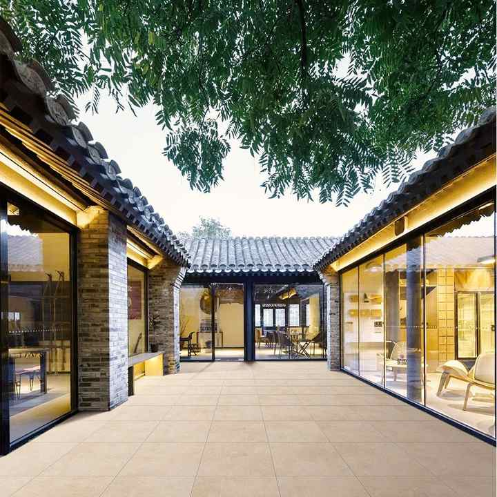 Gạch lát sân ngoài trời tiêu chuẩn Châu Âu, dày, 600x600, đá vôi, chống trơn, mờ