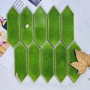 Gạch ốp tường mosaic gốm sứ đặc men rạn băng xanh ngọc kiểu châu Âu