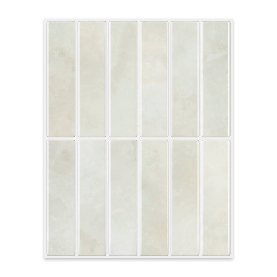Gạch ốp tường bóc dán 3D bóng hình chữ nhật họa tiết Mosaic màu mơ Thiết kế mới Jorunns
