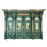 Cửa chính đôi gỗ hiện đại chạm khắc gỗ nguyên khối, chống thấm nước, dùng cho ngoại thất đã hoàn thiện.