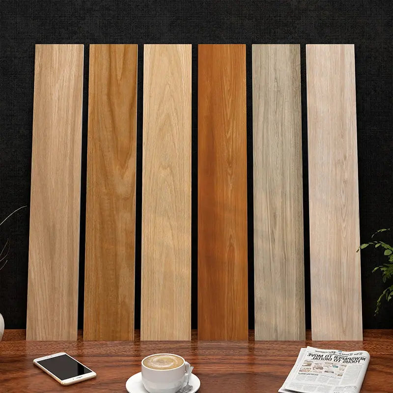 Gạch Porcelain Lát Sàn Vân Gỗ Nâu Xương Đồng Chất Mài Cạnh Chống Trượt Giả Cổ Phong Cách Bắc Âu Cho Phòng Ngủ Kích Thước 150x900mm