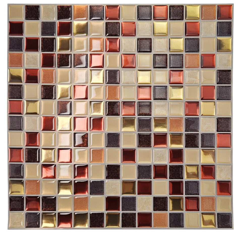 Tấm ốp tường gel PU 3D họa tiết mosaic hiện đại, chống thấm nước, hút âm, bóc dán, bảo hành 3 năm cho nhà bếp, phòng tắm.