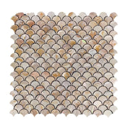 Gạch Mosaic Vỏ Sò Tự Nhiên Oshiva Ceramics Dạng Vảy Cá Thiết Kế Hiện Đại Chống Thấm Nước Bề Mặt Bóng Dùng Cho Tường Phòng Tắm Phòng Khách Tường Nền TV