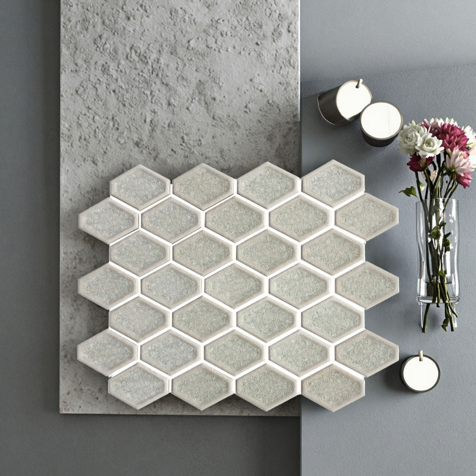 Gạch Mosaic Lục giác Gốm tráng men Phong cách Tùy chỉnh Ốp tường Bếp Phòng tắm