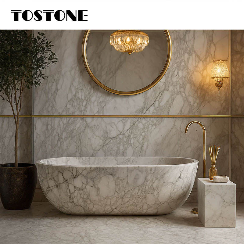 Bồn Tắm Đá Cẩm Thạch Tostone Đặt Sàn Nguyên Khối