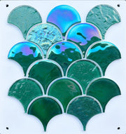 Gạch mosaic thủy tinh màu xanh lá cây đẹp mắt để trang trí nhà cửa