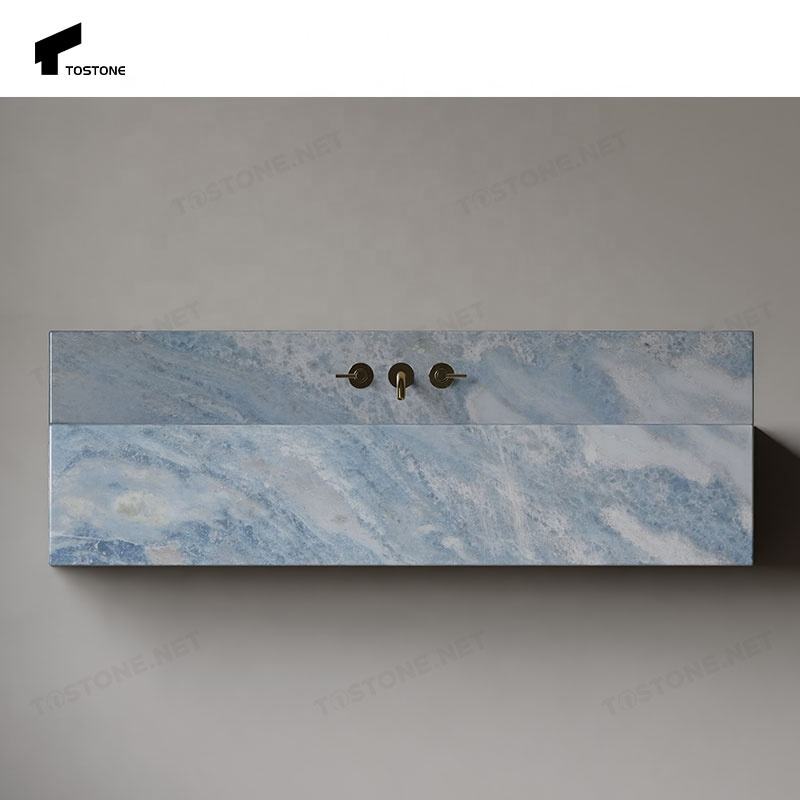 Tostone Lavabo Đá Xanh Cẩm Thạch Vân Kim Loại Sang Trọng