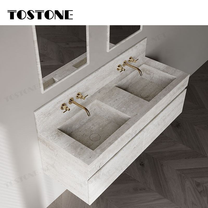 Tostone Đá Travertine Trắng Ghép Nội Thất Cao Cấp