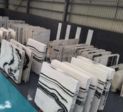 Gạch hoặc Tấm đá cẩm thạch Trắng Panda Hiện đại Thiết kế đá tự nhiên Bề mặt đánh bóng