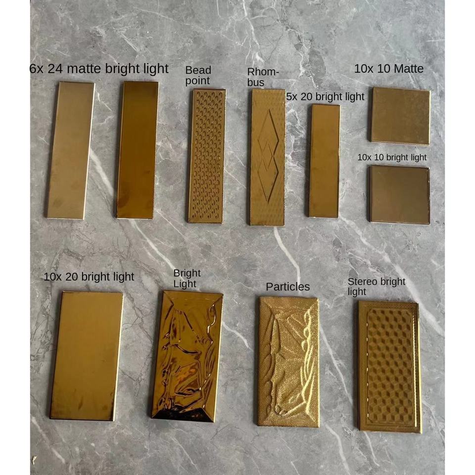 Gạch Ốp Tường Ngoại Thất 6x24 Chống Đông, Kháng Axit, Mạ Vàng Bạc Mờ Phong Cách Rustic Mới, Thiết Kế Hiện Đại, Có Thể Tùy Chỉnh