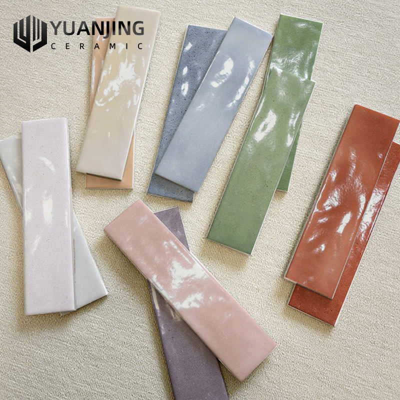 Gạch sứ ốp tường thủ công tráng men bóng lồi lõm phong cách Retro bếp phòng tắm