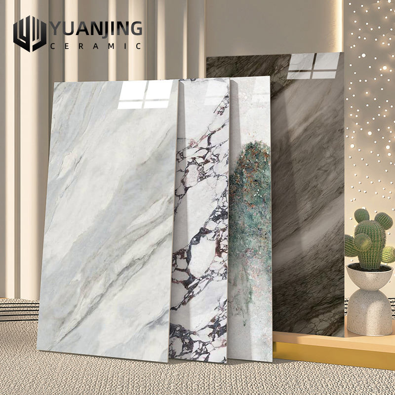 Tấm lát đá nung kết bóng sang trọng vân đá cẩm thạch 1600x3200mm ốp tường sàn trang trí nội thất