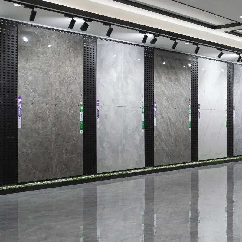 Tấm sứ lát sàn phòng ngủ sang trọng vân đá cẩm thạch bóng, kích thước lớn 750x1500mm