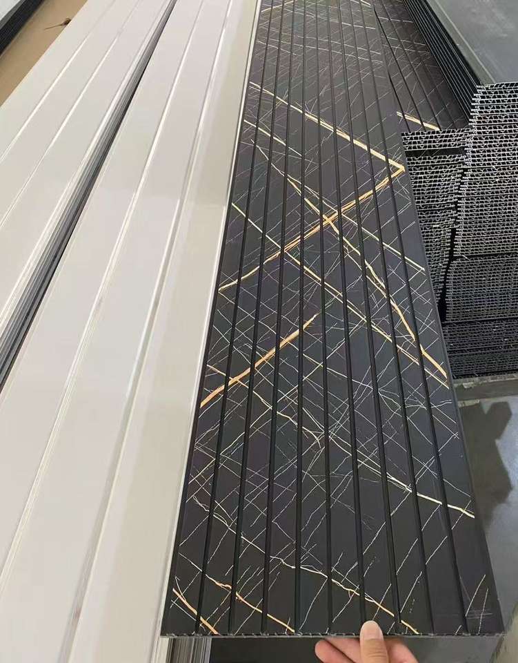 Tấm ốp tường và trần PVC nội thất vân đá cẩm thạch đen
