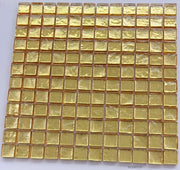 Gạch Mosaic Lá Vàng Lấp Lánh Sang Trọng Dùng Cho Các Mảng Tường Điểm Nhấn Sảnh Khách Sạn Cao Cấp