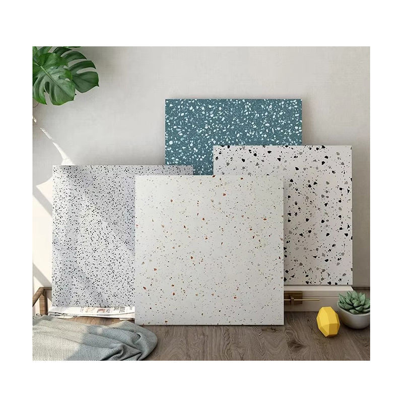 Gạch Lát Sàn Porcelain Toàn Thân Mờ Hiện Đại Họa Tiết Terrazzo Hạt Lớn Men Chạm Khắc Tinh Xảo Dùng Cho Trong Nhà Ngoài Trời Chống Trượt Chống Thấm Nước