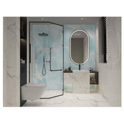 Tấm và Gạch Đá Nung Kết Sứ Khổ Lớn, Thiết Kế Vân Đá Cẩm Thạch Mới Nhất, Màu Xanh Dương Đánh Bóng, Dùng Ốp Tường Lát Sàn