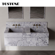 Tostone Mặt Bàn Lavabo Gắn Tường Bằng Đá Quartzite Xám Vân Bụng Cá Tự Nhiên Đẹp Cho Nội Thất Tùy Chỉnh Phòng Vệ Sinh Khách