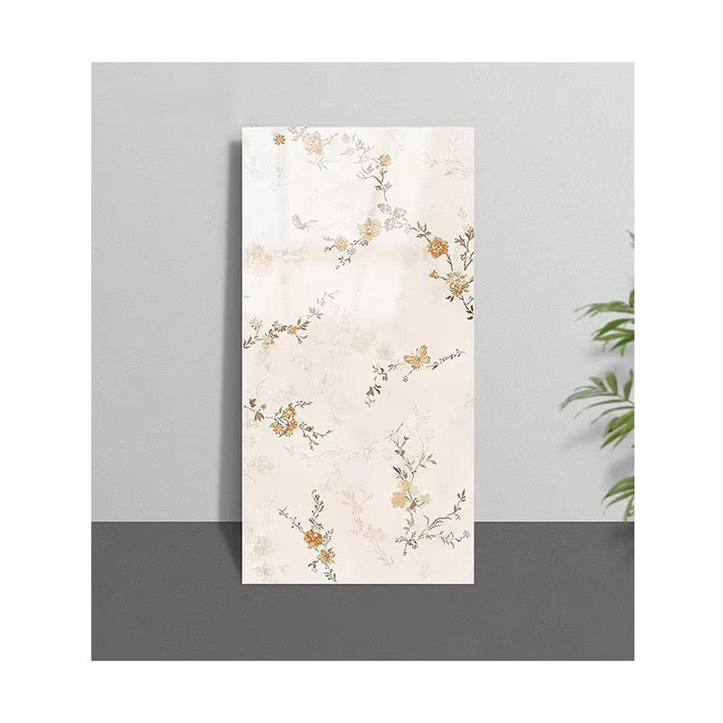 Gạch sứ ốp tường bếp ban công & phòng tắm Yuanjing 400x800mm, phong cách Kem Pháp có vân, bóng sáng