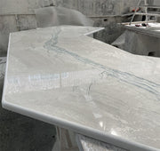 Tấm đá Quartzite Trắng Sông Sang trọng Tự nhiên dùng cho Mặt bàn Lavabo Phòng tắm