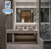 Gạch Lát Sàn Ceramic Tráng Men Thô Mộc Màu Xám Đậm 600x600 mm cho Nhà Tắm và Nhà Bếp