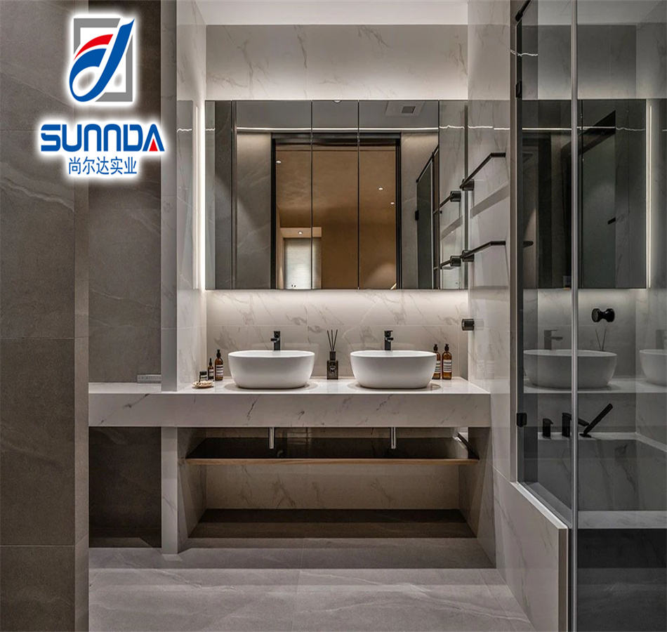 Gạch Lát Sàn Ceramic Tráng Men Thô Mộc Màu Xám Đậm 600x600 mm cho Nhà Tắm và Nhà Bếp