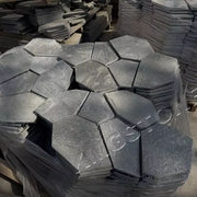 Đá Phiến Đen Tự Nhiên Dạng Tấm Lát Chẻ Ngẫu Hứng (Crazy Paving) Bền Cho Cảnh Quan Sân Vườn Lối Đi Ngoài Trời