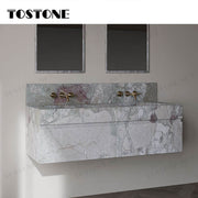Tostone 2026 Tủ lavabo treo tường Cẩm thạch xanh lá Springs