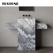 Mặt bàn trang điểm phòng tắm đứng độc lập Tostone đá cẩm thạch nâu Venice tự nhiên sang trọng bề mặt mài