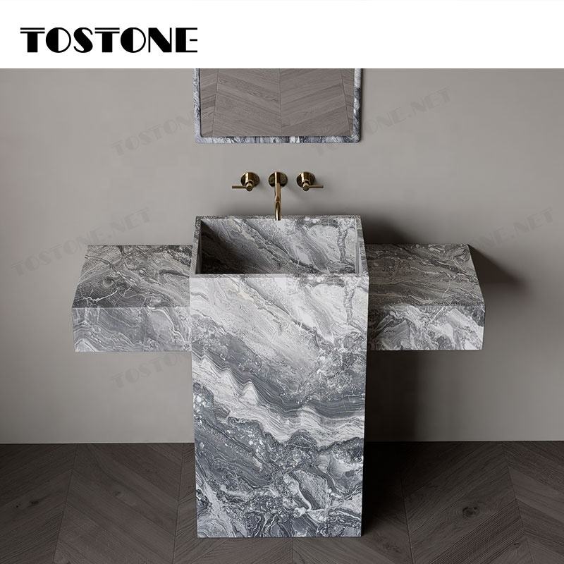 Tostone Mặt Bàn Lavabo Phòng Tắm Đứng Độc Lập Bằng Đá Cẩm Thạch Nâu Venice Tự Nhiên Đẹp Với Bề Mặt Mài Mờ Dành Cho Trang Trí Chậu Rửa Mặt Gia Đình