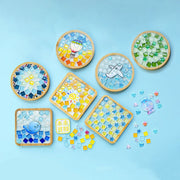 Bộ Dụng Cụ Mosaic Kính DIY Hình Vuông Màu Hỗn Hợp Làm Đế Lót Ly Gỗ Dành Cho Người Lớn, Bộ Thủ Công Mosaic, Đế Lót Ly Thủ Công Quà Tặng Trang Trí Nhà Cửa