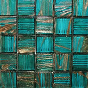 Gạch Mosaic Men Sứ Nóng Chảy Phòng Tắm 20x20mm Xanh Lá Đậm Thiết Kế Đồ Họa Hiện Đại, Dùng Ốp Tường Trang Trí, Tạo Viền Và Điểm Nhấn