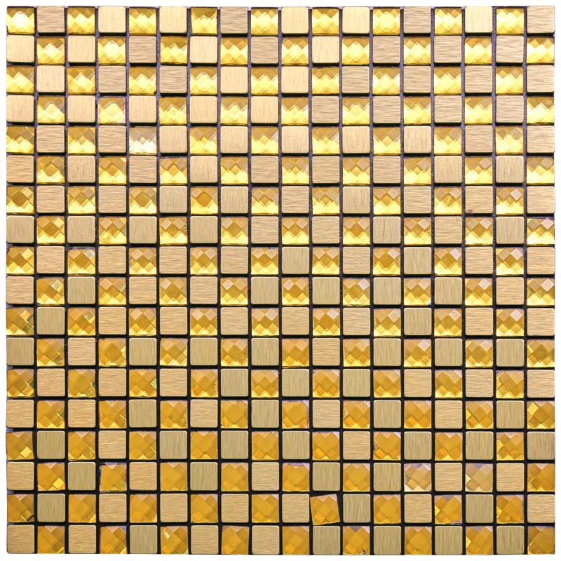 Gạch Mosaic Nhôm Trang Trí Tường Bóc Dán, Tấm Ốp Lưng Gạch Đá, Bề Mặt Nhôm Xước, Gạch Mosaic Kim Loại Chống Ẩm