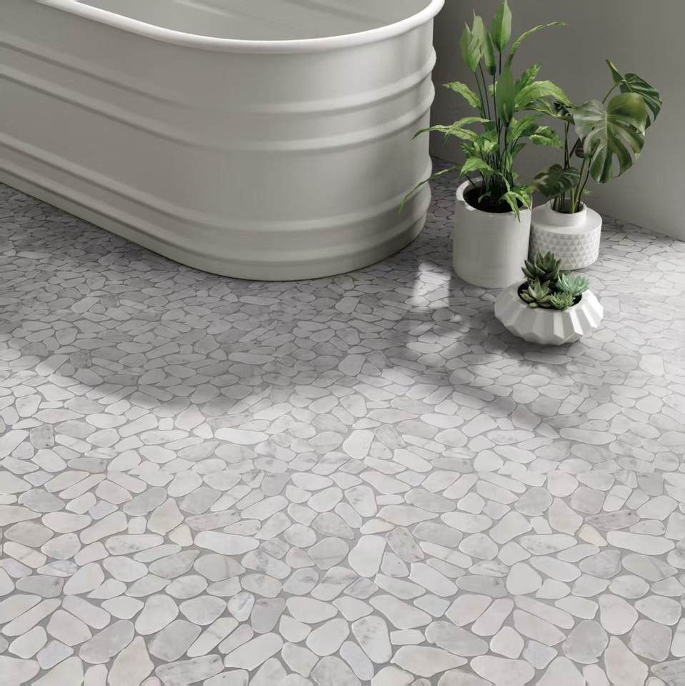Bề mặt Mosaic sỏi tự nhiên đánh bóng hiện đại
