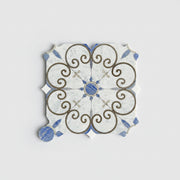 Gạch Mosaic Trắng Carrara Hình Cắt Tia Nước Hiện Đại Với Họa Tiết Hoa Dùng Trang Trí Phòng Ngủ, Nhà Bếp & Phòng Tắm