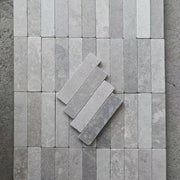 Gạch Mosaic Đá Cẩm Thạch Xám Kiểu Subway Khổ Lớn Mài Thô