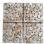 Gạch Mosaic Gốm Sứ Kiểu Parquet Hiện Đại Hình Dạng Ngẫu Nhiên Màu Vàng Nâu Tự Nhiên, Thiết Kế Đồ Họa dùng cho Tường Sàn Phòng Khách